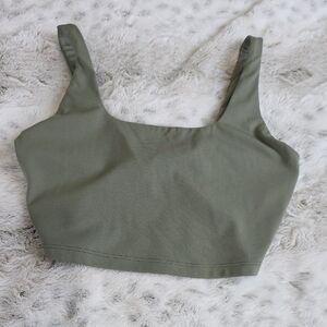 OFFLINE By Aerie Real Me Twist Back Longline Sports Bra Olive Green